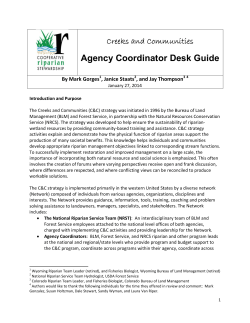 Agency Coordinator Desk Guide
