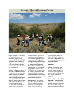 Allotment Management Planning (NEPA)  Martin Basin: Winnemucca, NV