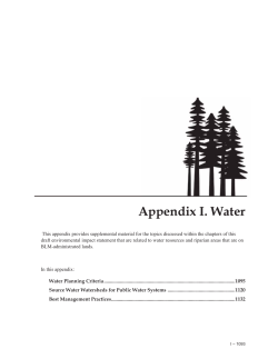 Appendix I - Water