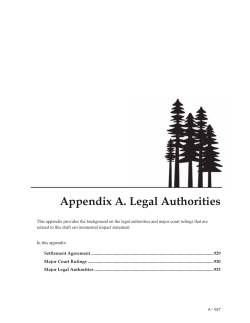 Appendix A - Legal Authorities