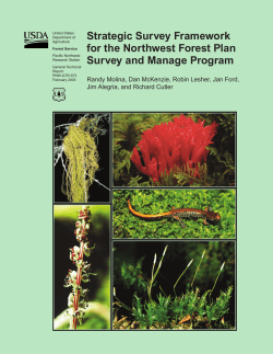 Strategic Survey Framework for the NW Forest Plan Survey and Manage Program, General Technical Report (GTR) 573 (February 2003)