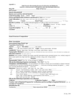 Attachment 1 - Field Form for Documenting Presence/No Detection and Habitat for Survey and Manage and Protection Buffer Bryophytes