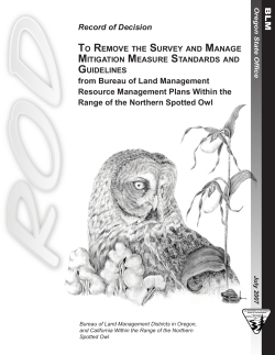 Bureau of Land Management Record of Decision