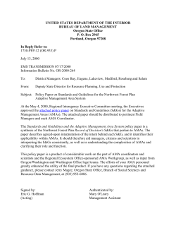 IB-OR-2000-264 - Policy Paper on Standards and Guidelines for the Northwest Forest Plan Adaptive Management Area System