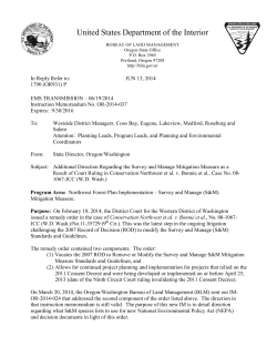 IM-OR-2014-037 - Additional Direction Regarding the Survey and Manage Mitigation Measure as a Result of Court Ruling in Conservation Northwest et. al. v. Bonnie et. al., Case No. 08-1067-JCC (W.D. Wash.)