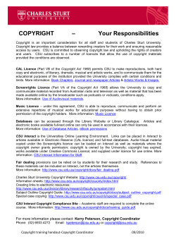 Copyright - Your Responsibilities