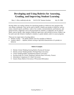 Developing and Using Rubrics: