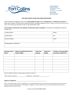 Solid Waste Collector s License Application