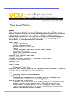 Fixed Assets Policies