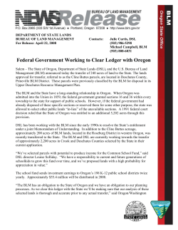 Federal Government Working to Clear Ledger with Oregon