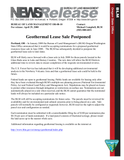 Geothermal Lease Sale Postponed