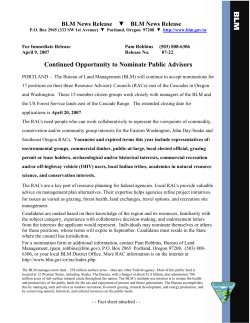 BLM Extends Nomination Deadline for Advisory Councils
