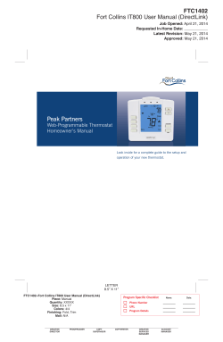 Thermostat User Manual (IT 800)