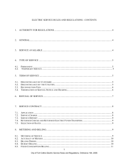 Electric Service Rules and Regulations