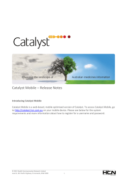 Catalyst Mobile Release Notes