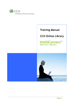 CCH Intelliconnect Training Manual