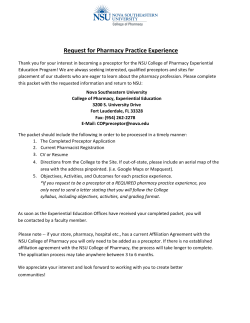 Preceptor Application