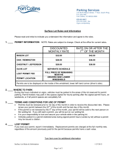 Surface Lot Rules and Information