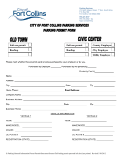 Parking Structure Permit Form