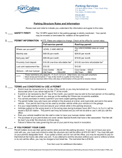 Parking Structure Rules and Information