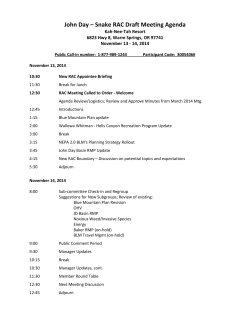November 2014 Draft Meeting Agenda