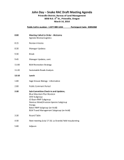 March 2014 Draft Meeting Agenda