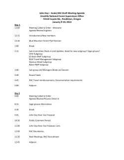 January 2014 Draft Meeting Agenda