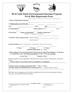 Pre-K Table Rocks Registration Form - Word Version