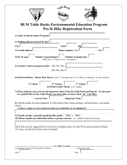 Pre-K Table Rocks Registration Form - PDF Version