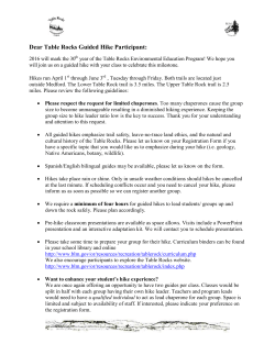 Table Rocks Guided Hikes Invitation Letter - PDF Version