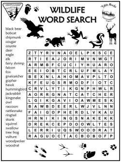 Wildlife Word Seach