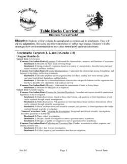 Dive in to Vernal Pools