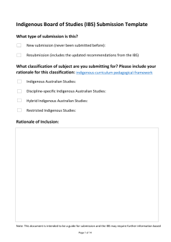 Indigenous Board of Studies Submission.