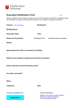 Notification of an Evacuation form