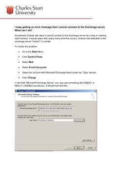 I keep getting a message that I can't connect to the exchange server. Why is this and what can I do about it?