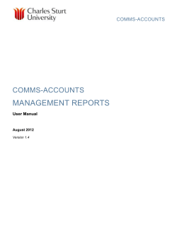 Comms Account Management Reports - User Manual