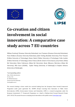 Co-creation and citizen involvement in social innovation: A comparative case study across 7 EU-countries