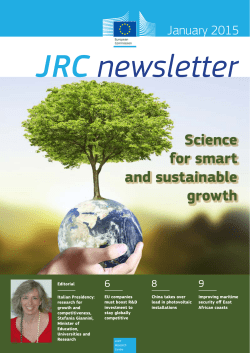 Science for smart and sustainable growth - JRC Newsletter - January 2015