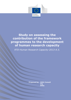 Study on Assessing the Contribution of the Framework Programmes to the Development of Human Research Capacity