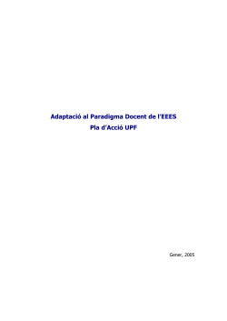 Adaptaci del paradigma docent de l'EEES - Pla d'acci UPF