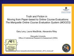 Marquette U: Rationale for Using Online Course Evaluations