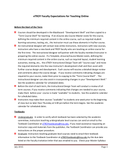 eTROY Faculty Expectations for Teaching Online