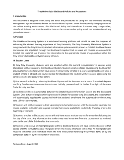 Blackboard Policies and Procedures