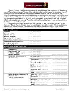 Example Course Planning Guide