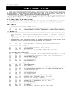 2014-2015 General Studies Program