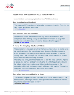 Cisco Nexus 4000 �V���[�Y �X�C�b�`�ɑ΂���ƊE����̃R�����g