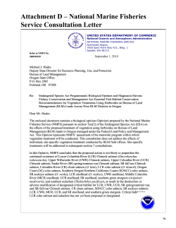 Attachment D - National Marine Fisheries Service Consultation Letter