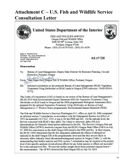 Attachment C - U.S. Fish and Wildlife Service Consultation Letter