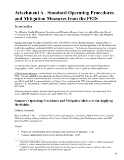 Attachment A - Standard Operating Procedures and PEIS Mitigation Measures