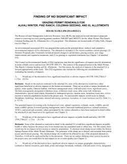 Environmental Assessment,Finding of No Significant Impact